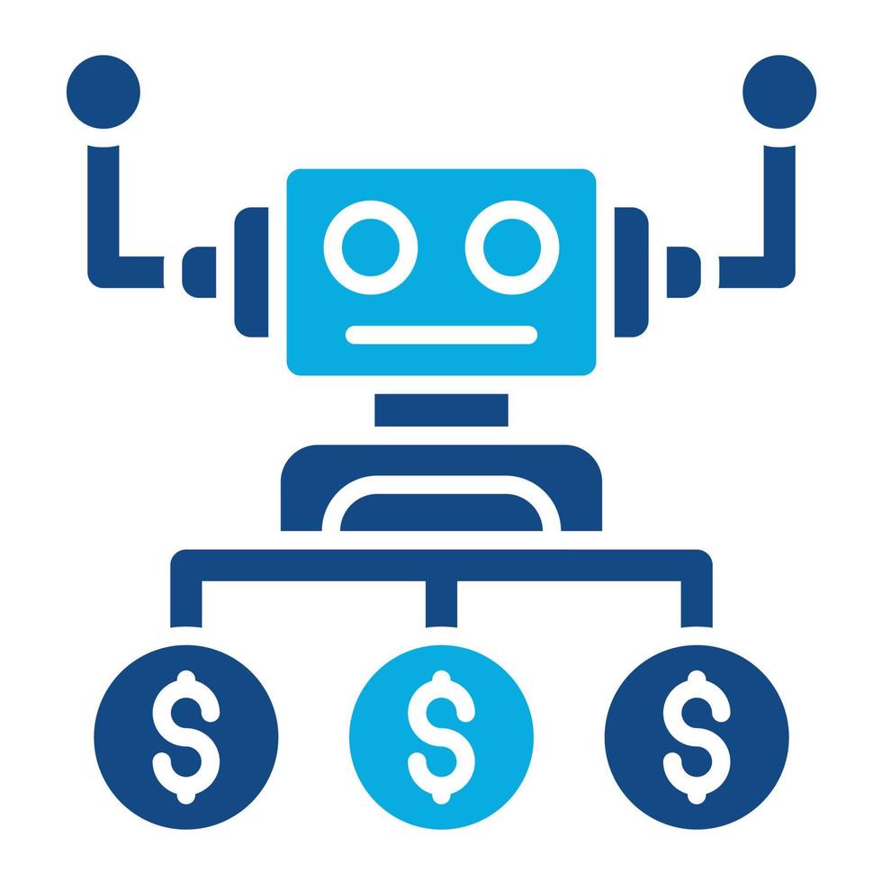 Robot Advisor Glyph Two Color Icon vector