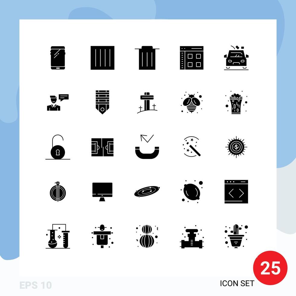 Modern Set of 25 Solid Glyphs and symbols such as web interface dry communication trash Editable Vector Design Elements