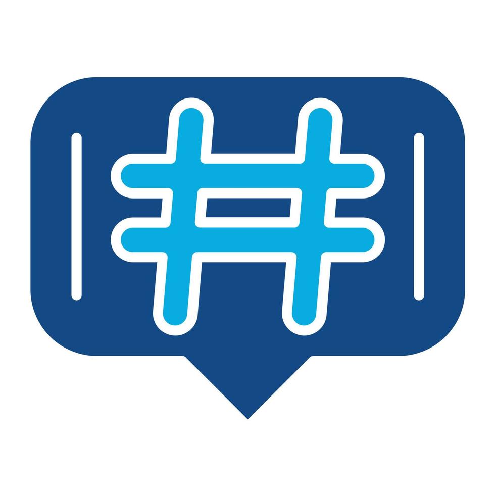 hashtags glifo icono de dos colores vector