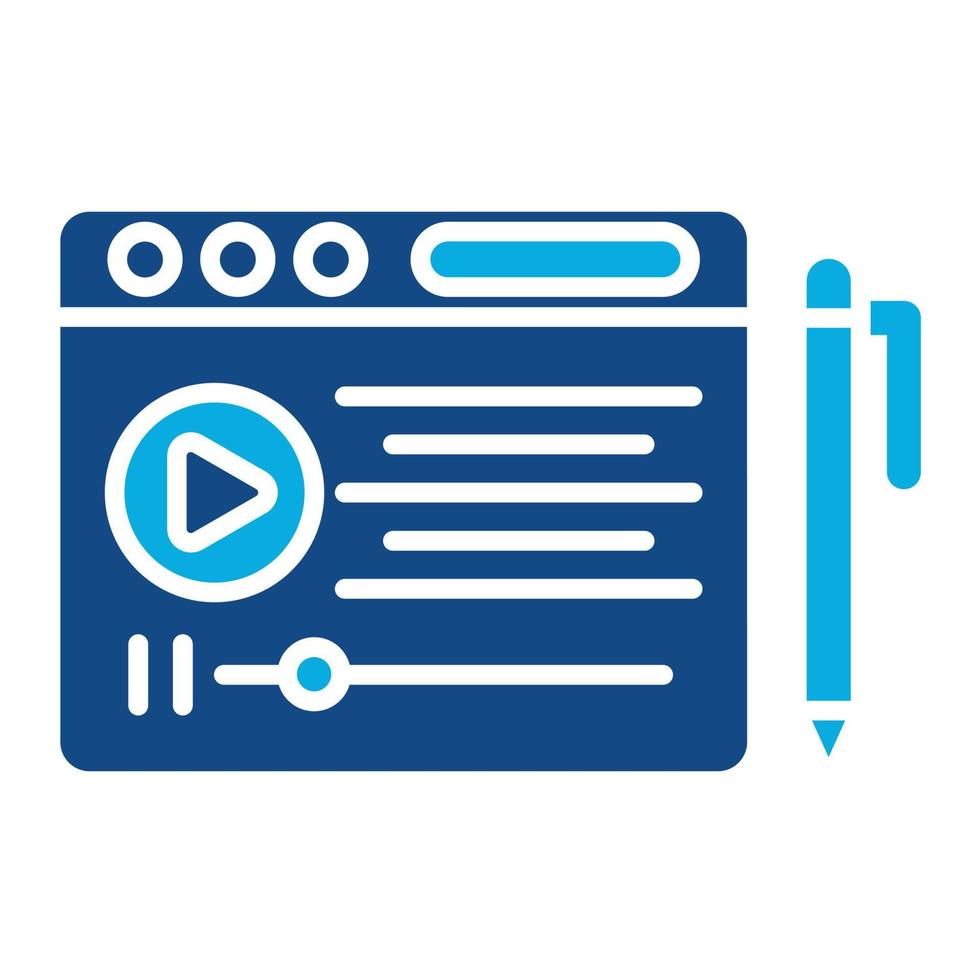 Post Script Glyph Two Color Icon vector