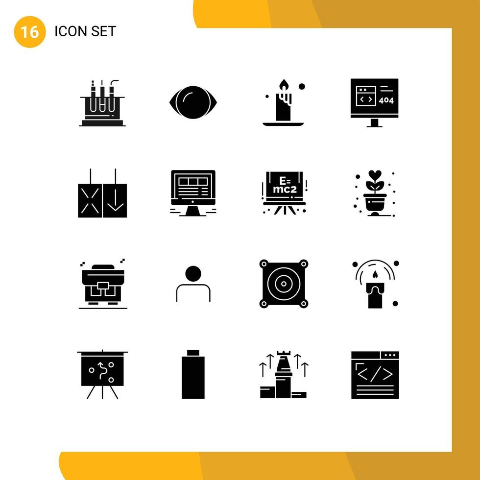 16 Creative Icons Modern Signs and Symbols of reverse error candle development browser Editable Vector Design Elements