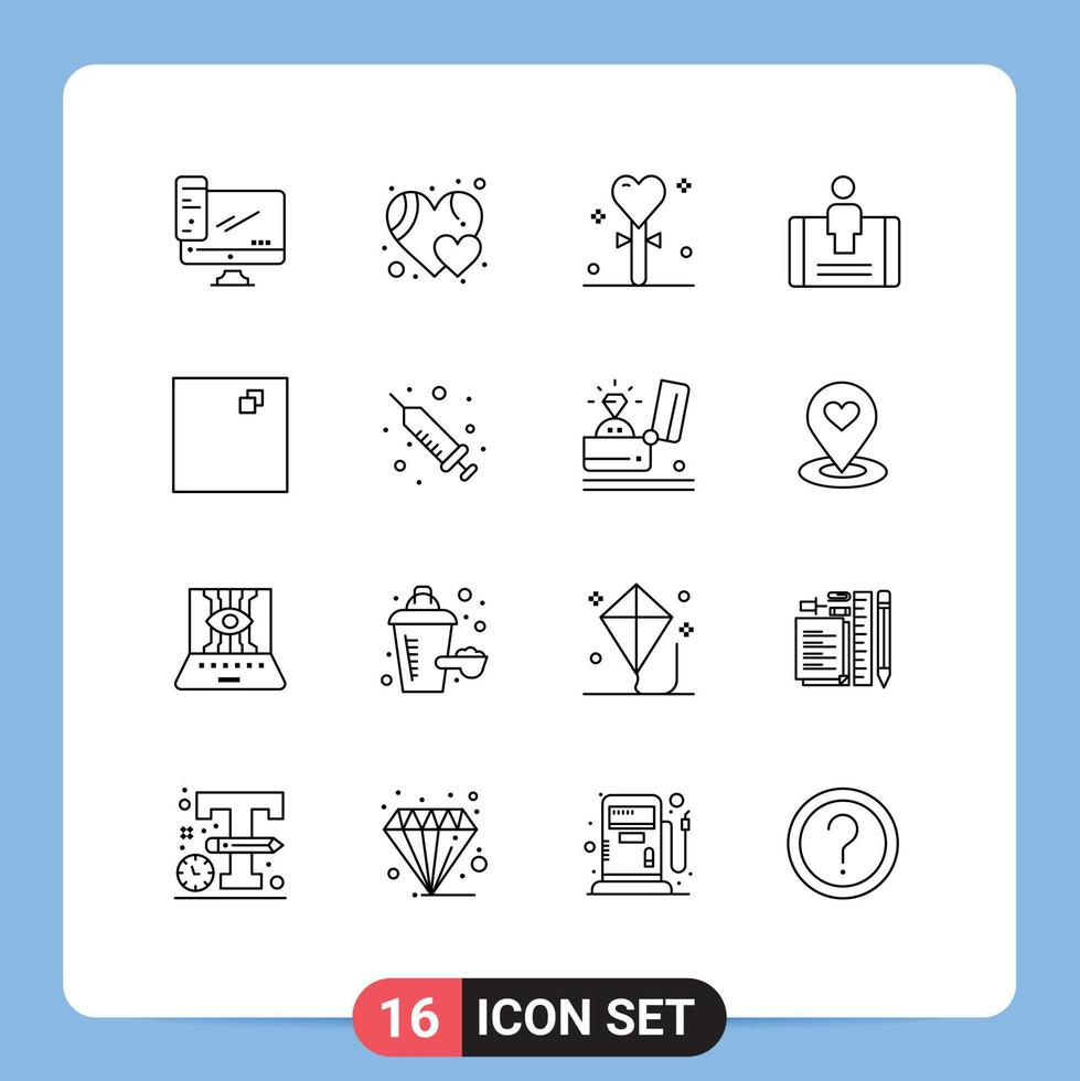 16 Thematic Vector Outlines and Editable Symbols of full screen mobile celebration engagement stick Editable Vector Design Elements
