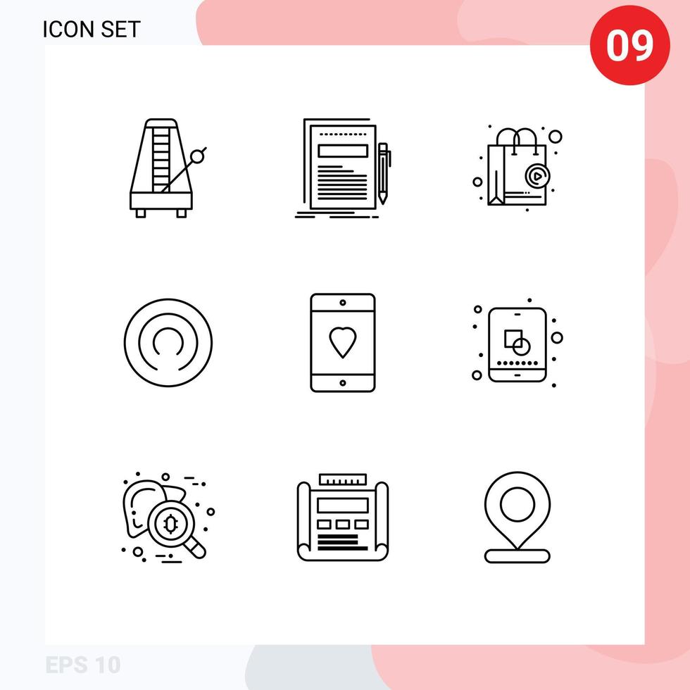 paquete de iconos de vector de stock de 9 signos y símbolos de línea para elementos de diseño de vector editables de tienda de cloakcoin de papel de moneda alternativa de teléfono móvil