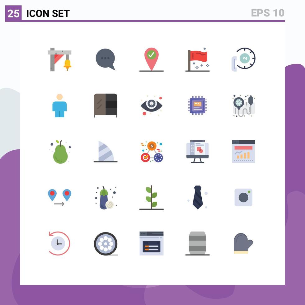 Universal Icon Symbols Group of 25 Modern Flat Colors of contact center pin call global Editable Vector Design Elements