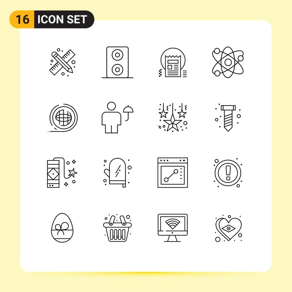 Pack of 16 creative Outlines of shaping environment news earth bio Editable Vector Design Elements