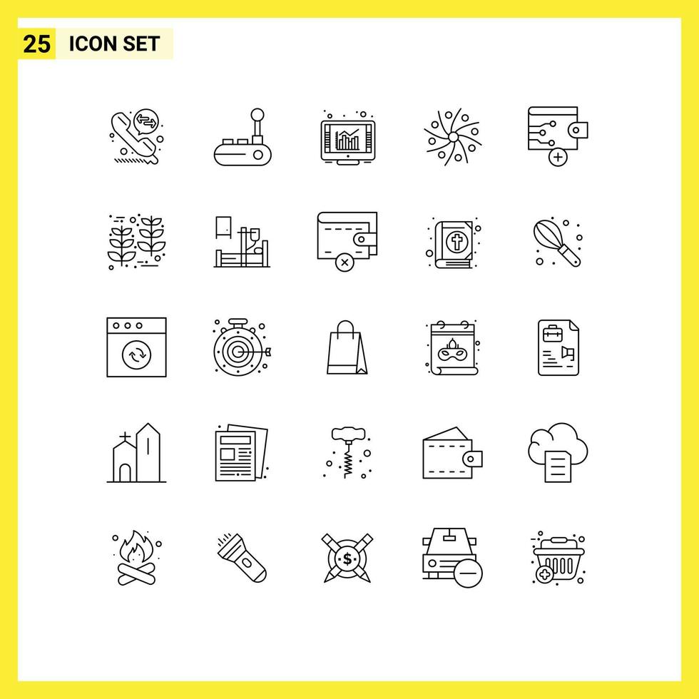 25 Creative Icons Modern Signs and Symbols of finance universe graph space galaxy Editable Vector Design Elements