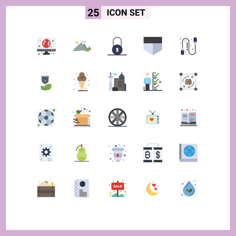 Stock Vector Icon Pack of 25 Line Signs and Symbols for energy jump rope lock fitness shield Editable Vector Design Elements