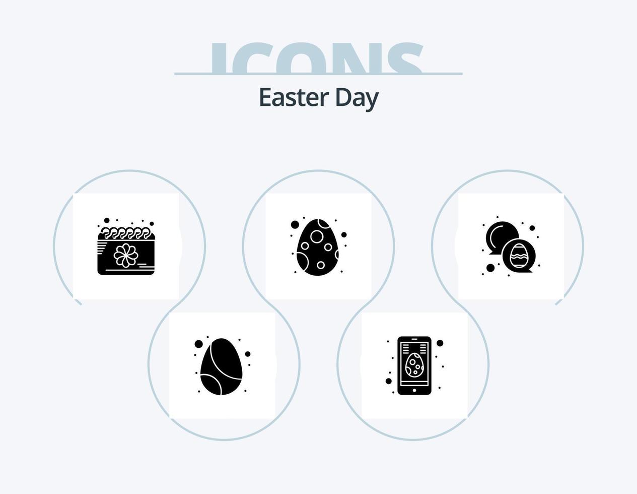 Easter Glyph Icon Pack 5 Icon Design. color. celebration. calendar. egg. decoration vector