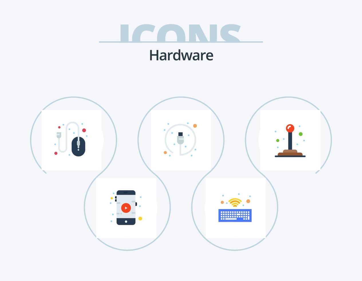 Hardware Flat Icon Pack 5 Icon Design. . joystick. mouse. control. plug vector