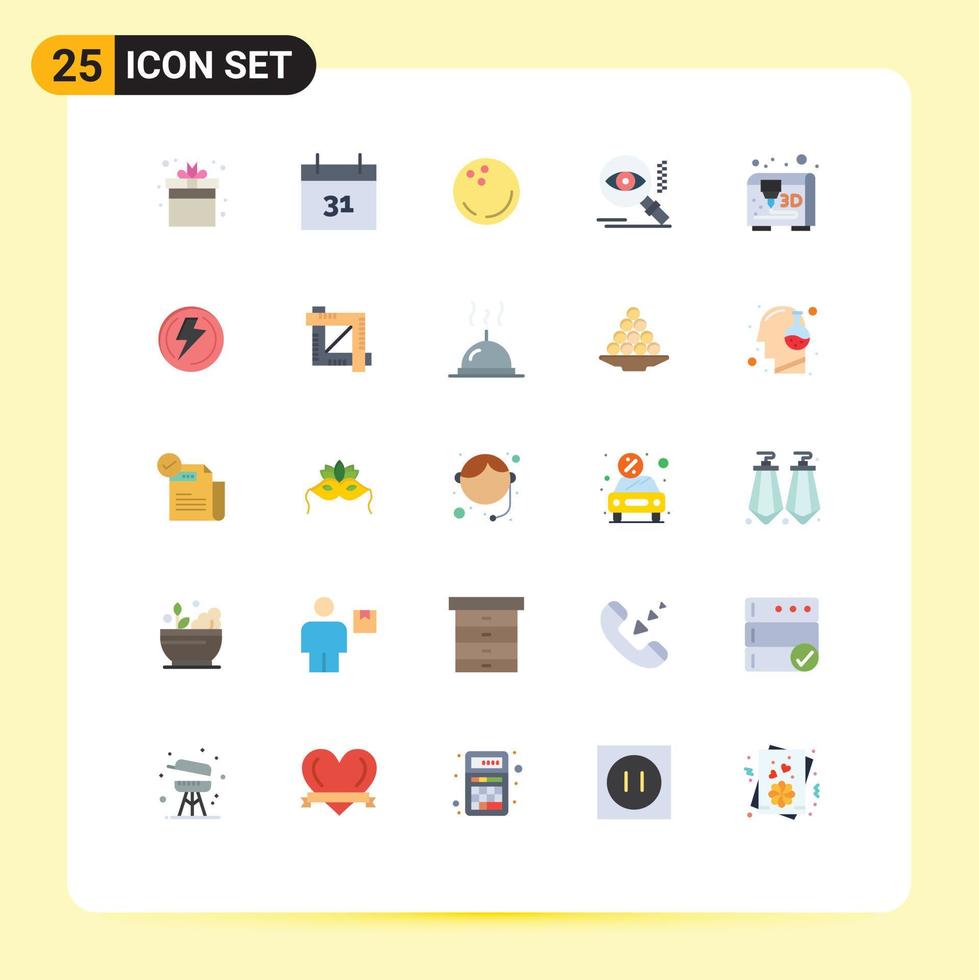 paquete de iconos de vector de stock de 25 signos y símbolos de línea para imprimir elementos de diseño de vector editables de ojo de vista de bola de búsqueda