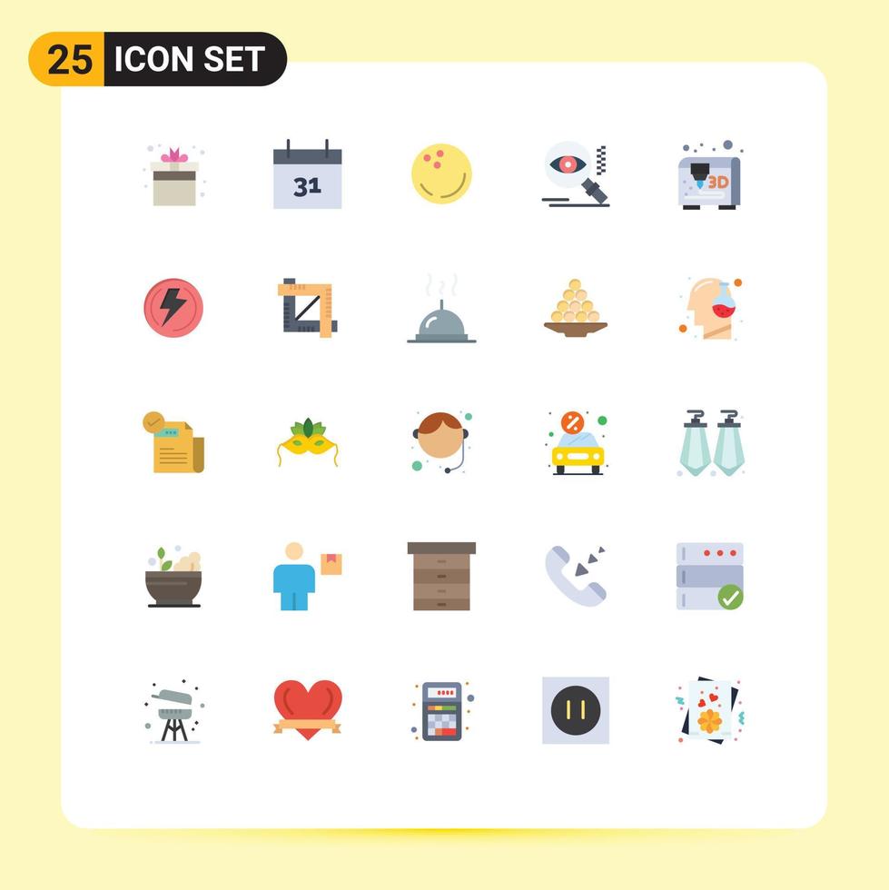 Stock Vector Icon Pack of 25 Line Signs and Symbols for printing find ball view eye Editable Vector Design Elements