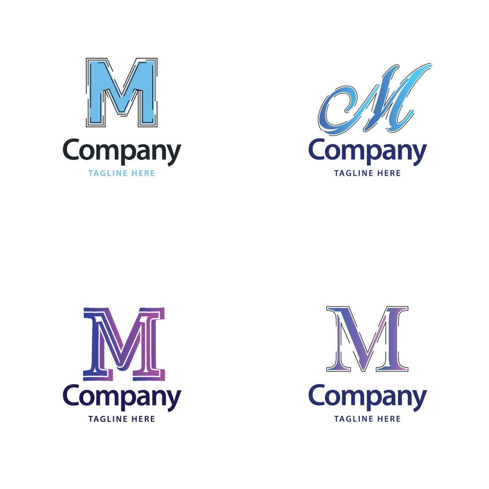 Letter M Big Logo Pack Design Creative Modern logos design for your business vector