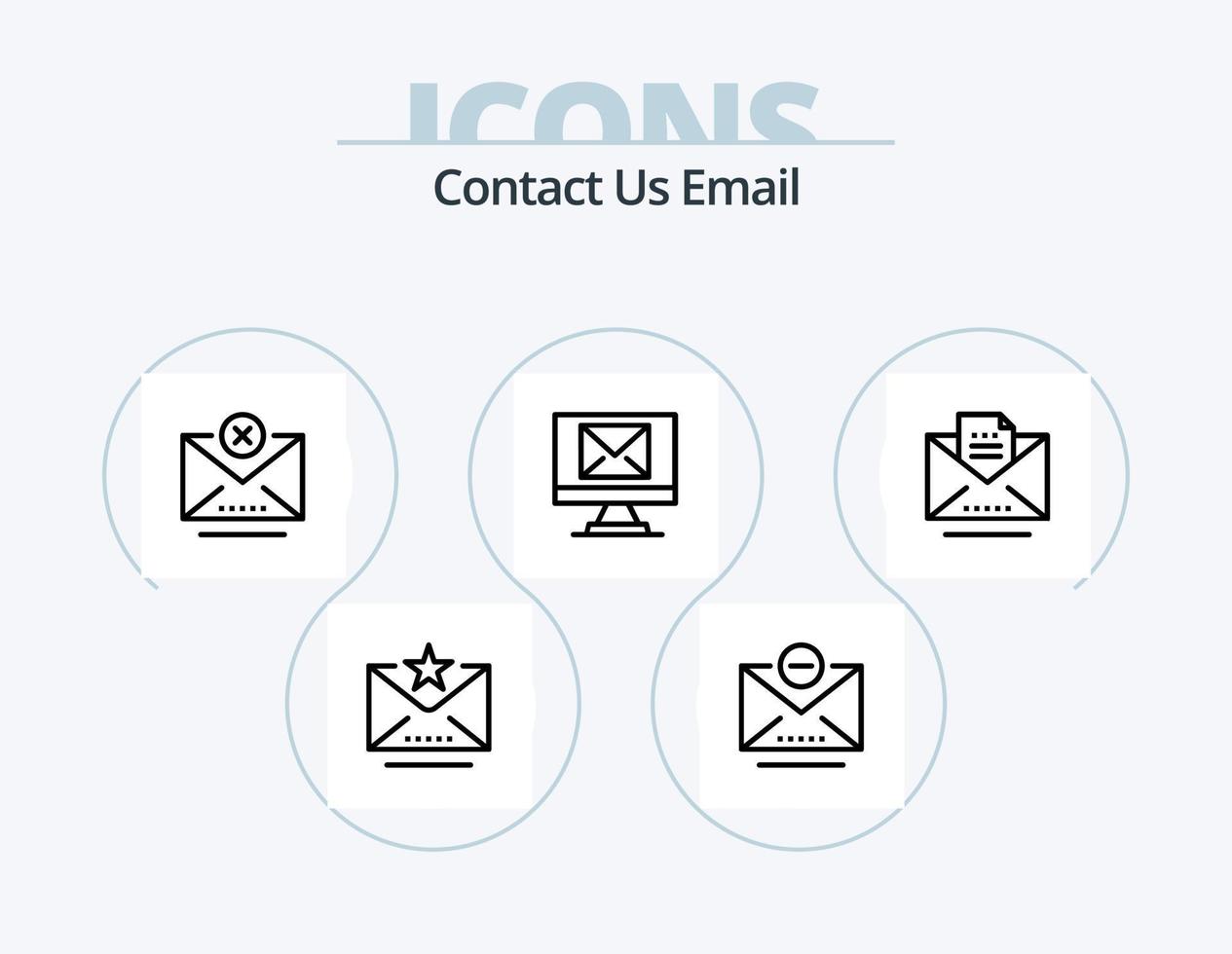 paquete de iconos de línea de correo electrónico 5 diseño de iconos. bandeja de entrada. descargar. Email. caja. Email vector