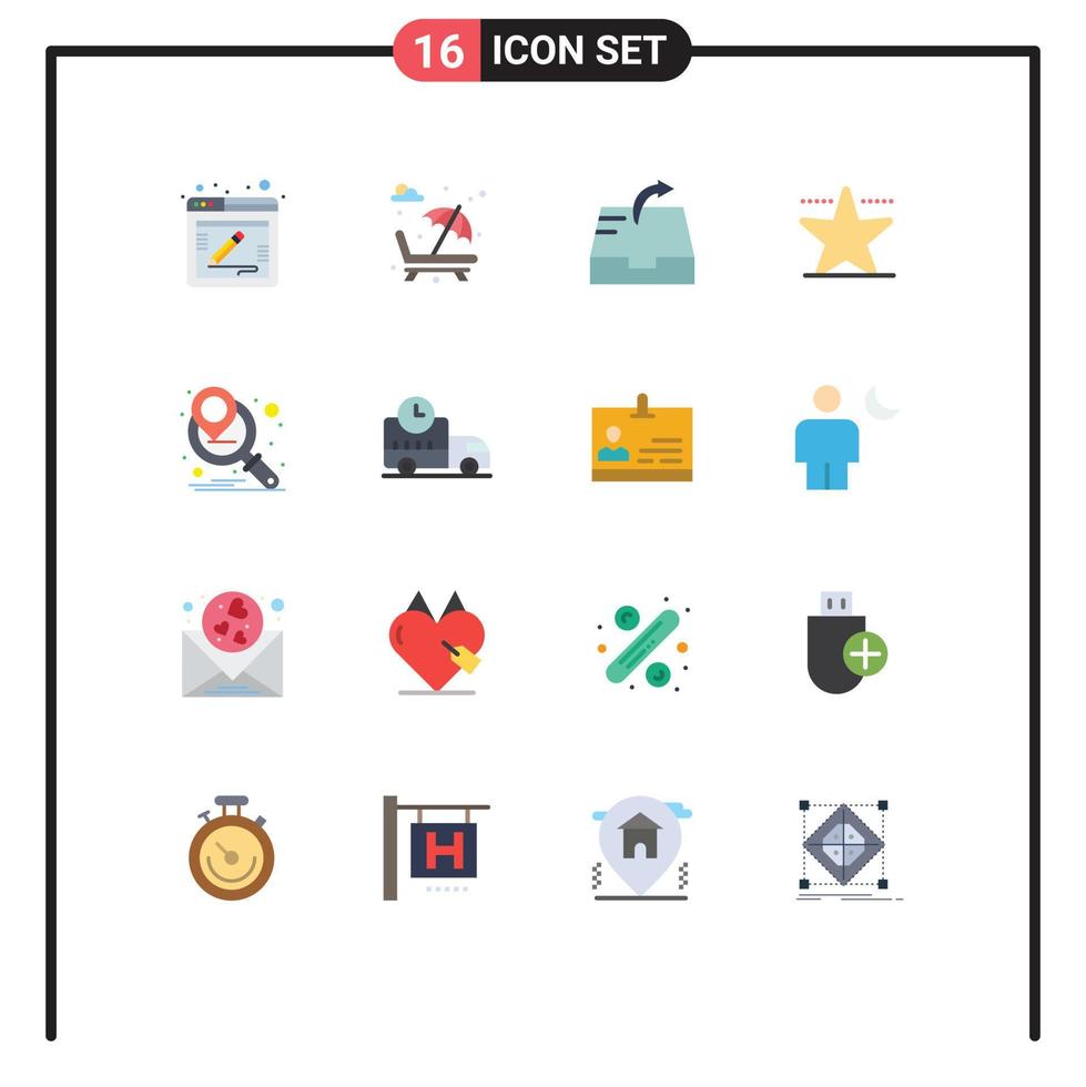 16 Creative Icons Modern Signs and Symbols of marketing strategy marketing campaign valentines day star cinema Editable Pack of Creative Vector Design Elements