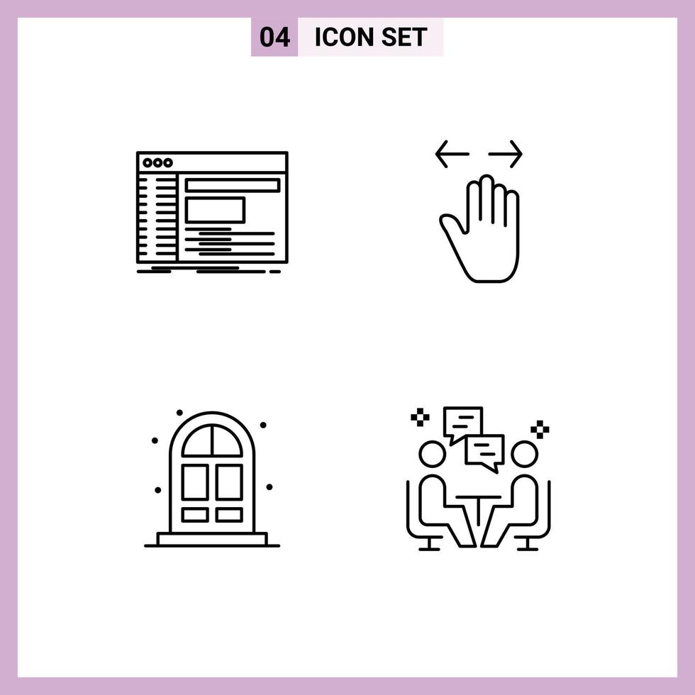 User Interface Pack of 4 Basic Filledline Flat Colors of admin zoom out root gesture living Editable Vector Design Elements