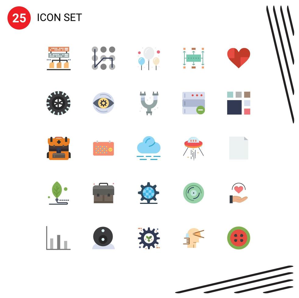 25 iconos creativos signos y símbolos modernos de elementos de diseño de vectores editables de negocio de planificación de celebración de corazón similar