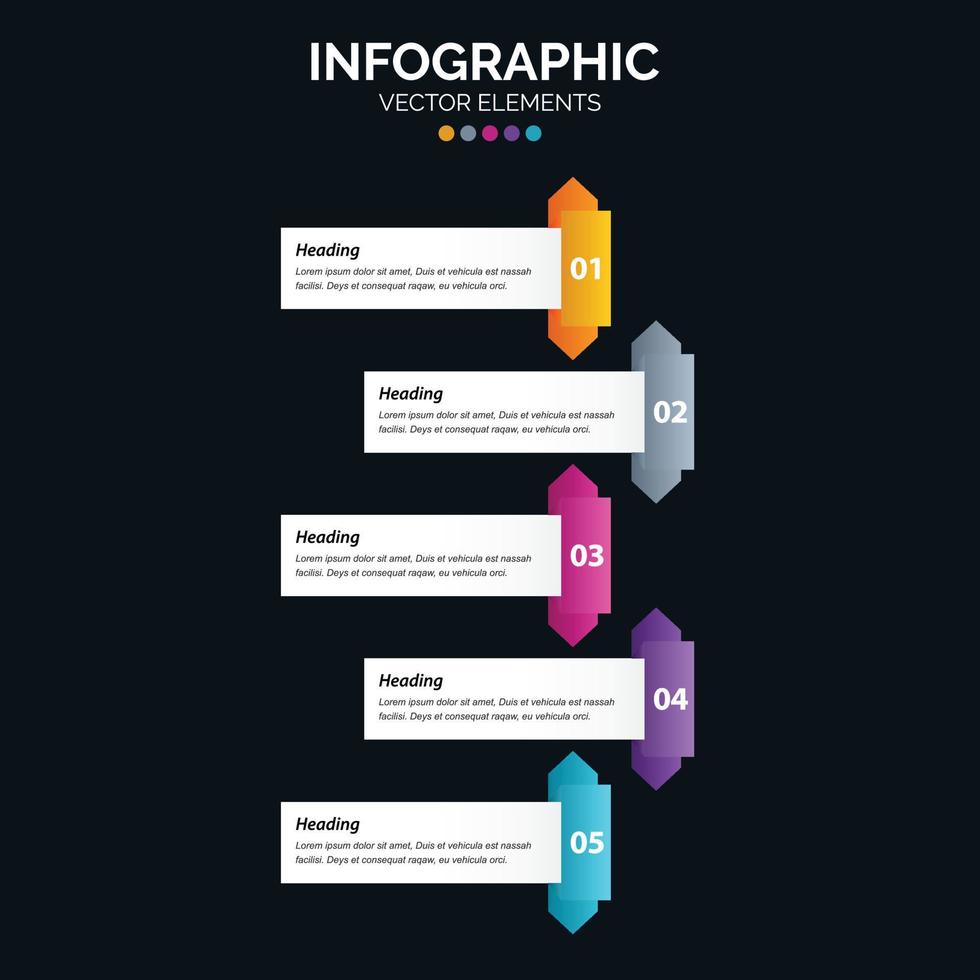 5 Steps Infographics design vector and marketing can be used for workflow layout