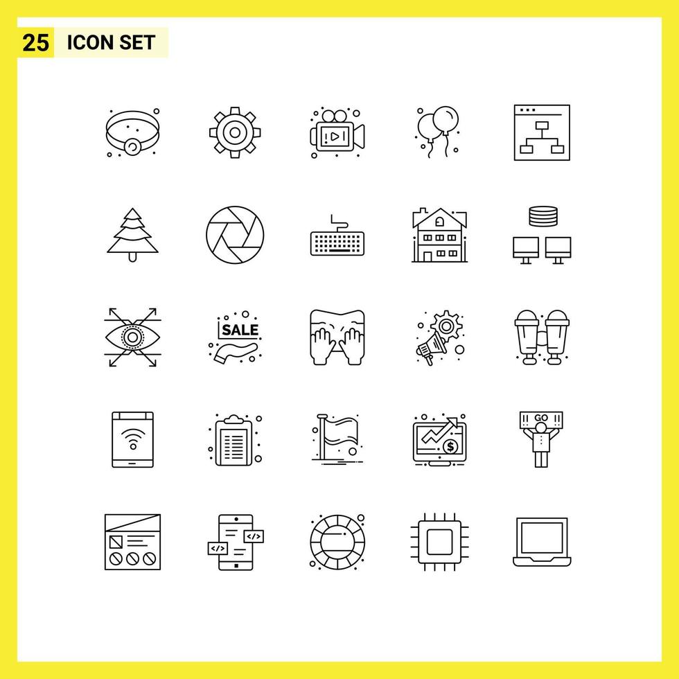 Pack of 25 creative Lines of people business camera browser fly Editable Vector Design Elements