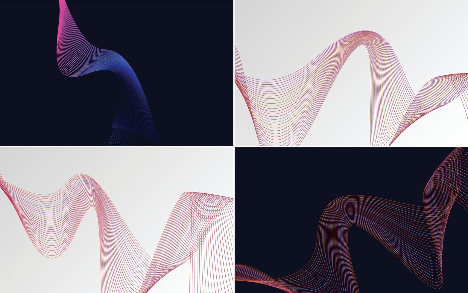 Add a modern touch to your presentation with this wave curve abstract vector background pack