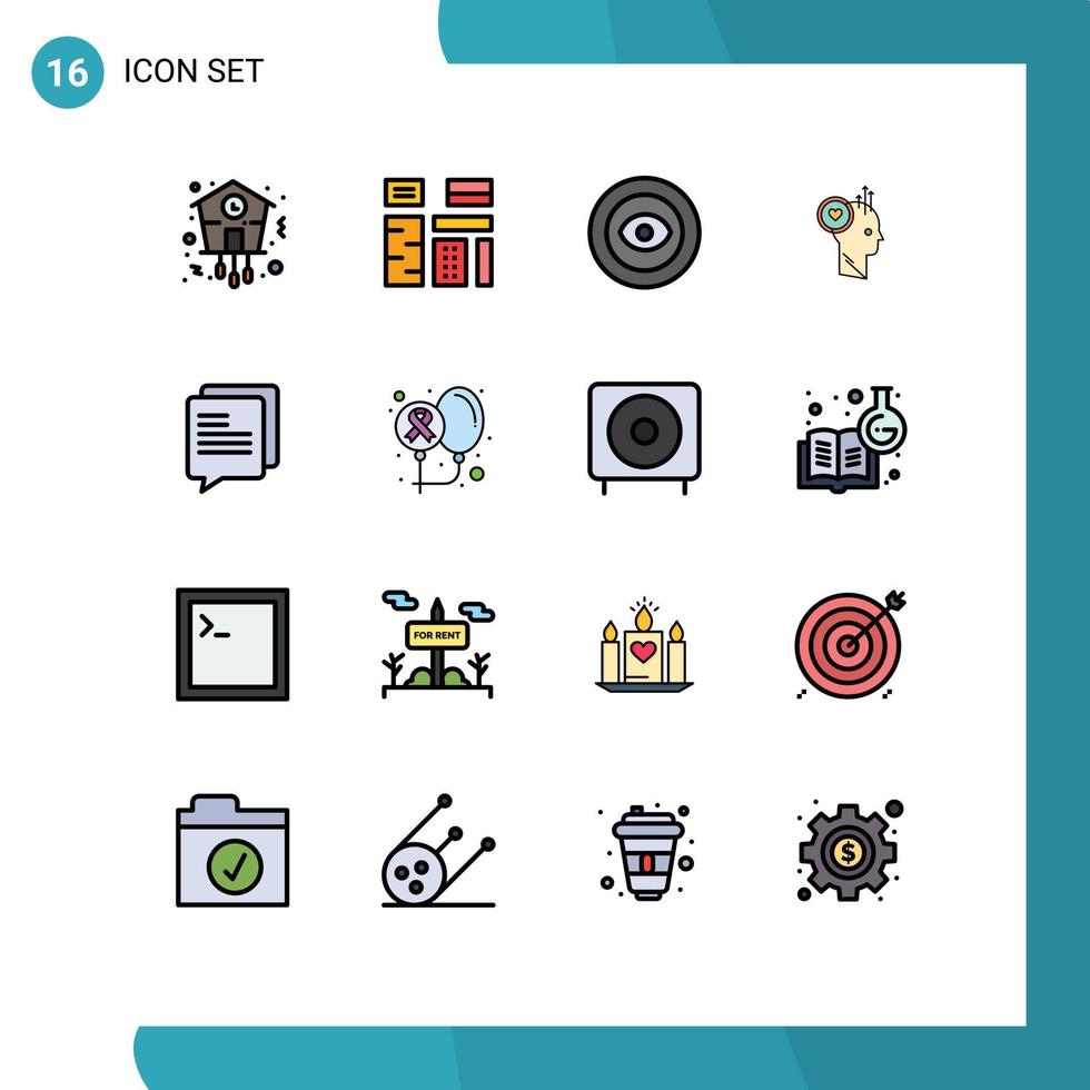 conjunto de 16 iconos modernos de la interfaz de usuario signos de símbolos para la oficina como elementos de diseño de vectores creativos editables por ojo de usuario nativo