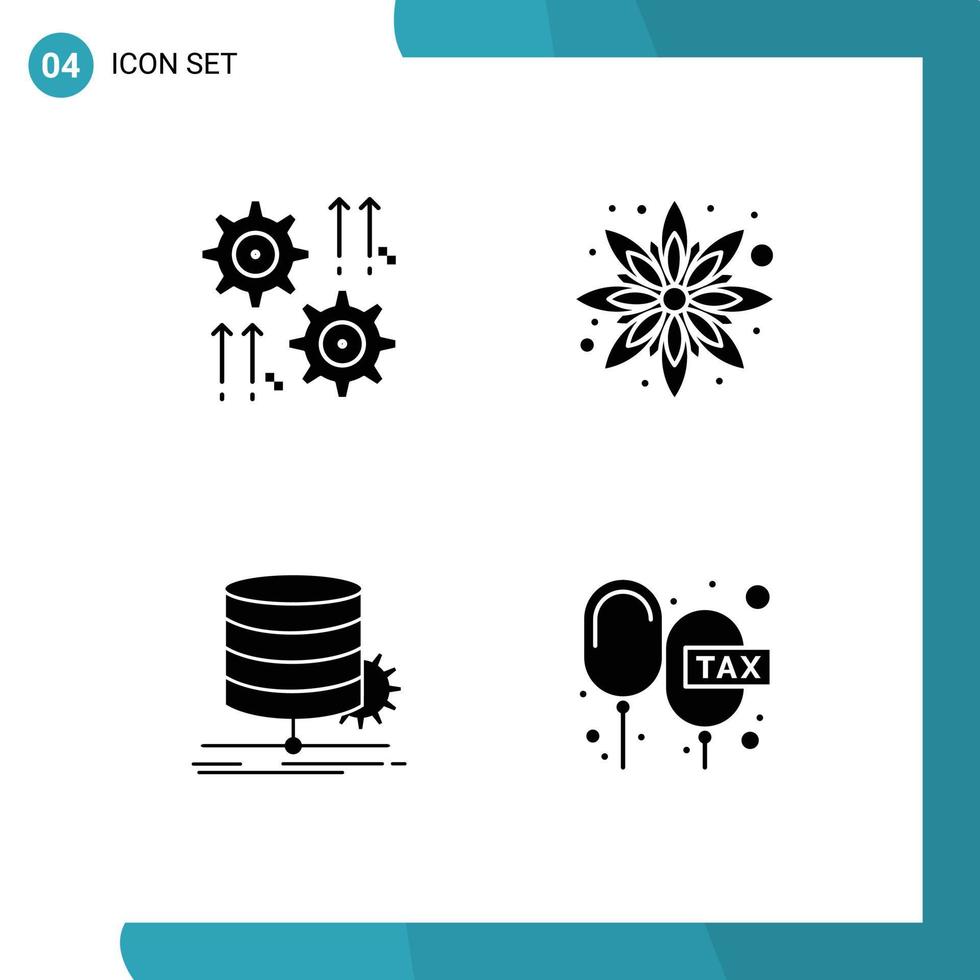 Universal Solid Glyphs Set for Web and Mobile Applications setting chart wheel sunflower diagram Editable Vector Design Elements