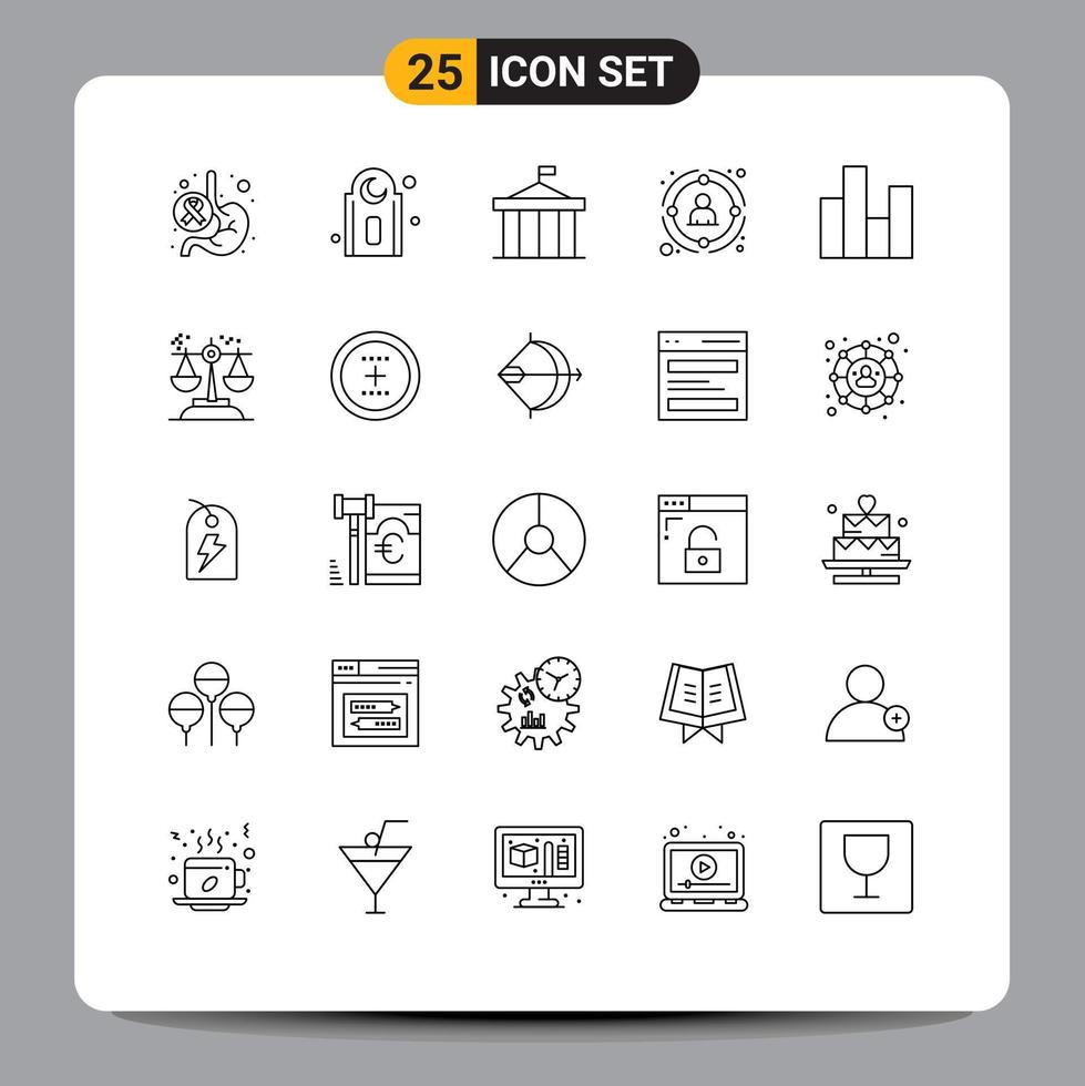 25 Creative Icons Modern Signs and Symbols of strategic network acropolis management greece Editable Vector Design Elements