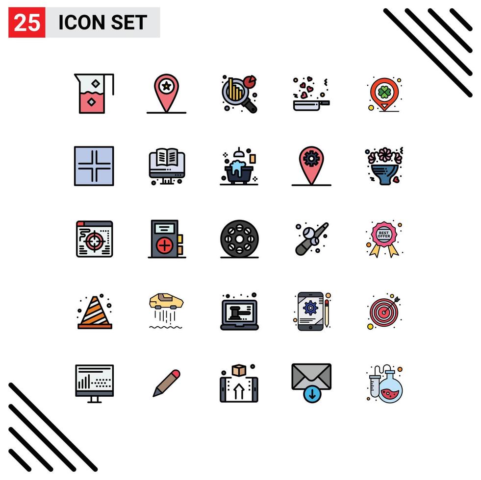 Set of 25 Modern UI Icons Symbols Signs for festival romance soldier love cooking Editable Vector Design Elements