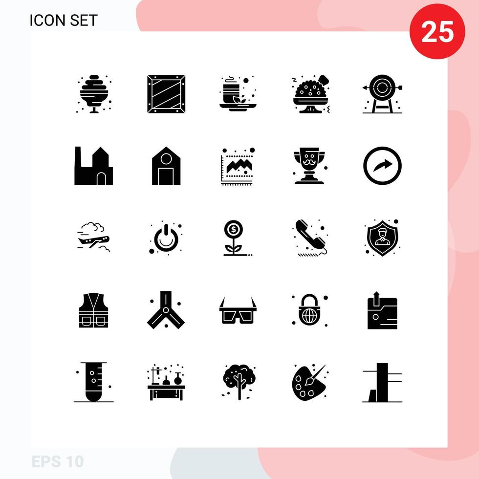 Set of 25 Modern UI Icons Symbols Signs for planning corporate cup business guacamole Editable Vector Design Elements