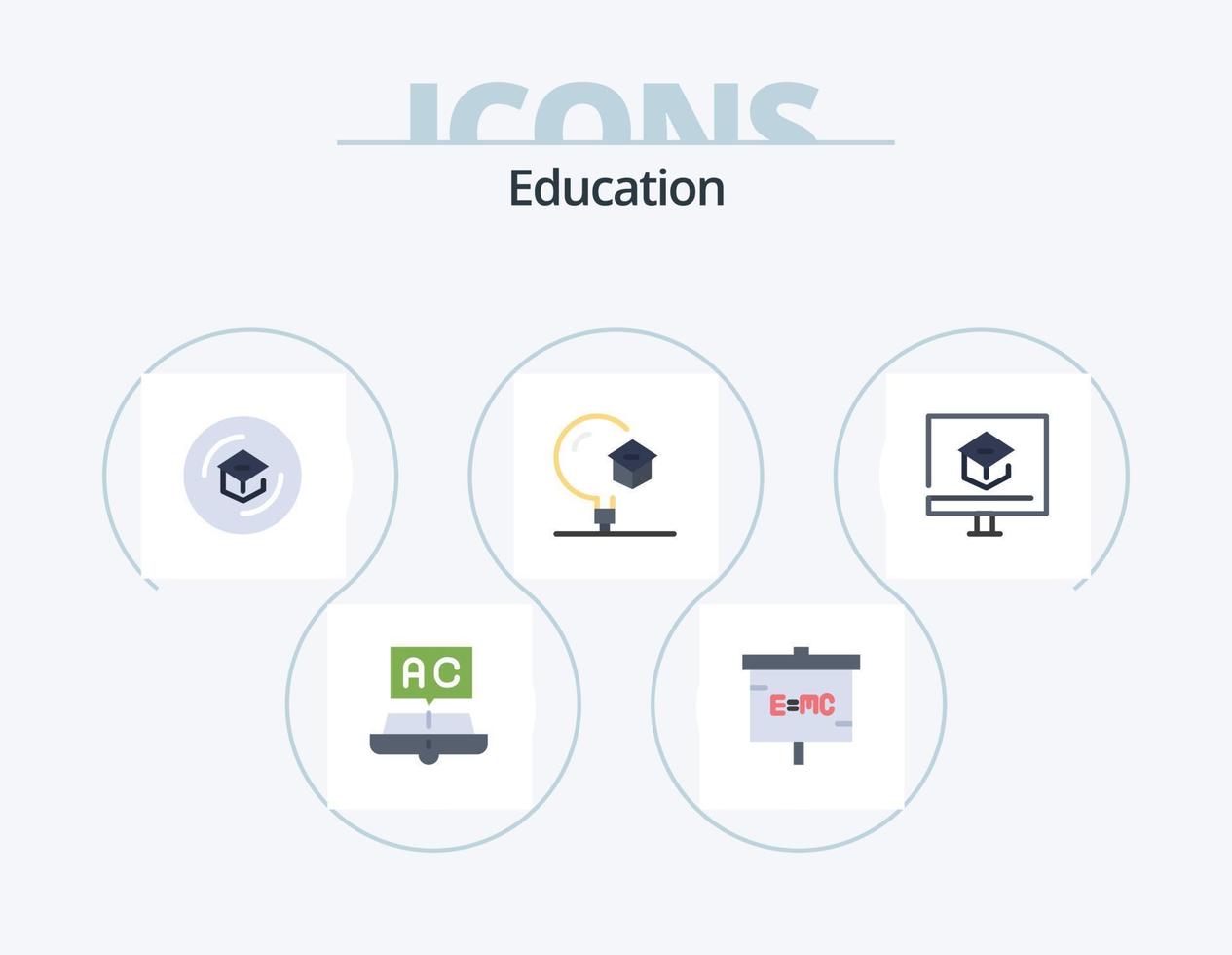 Education Flat Icon Pack 5 Icon Design. learning. education. laboratory. school. knowledge vector