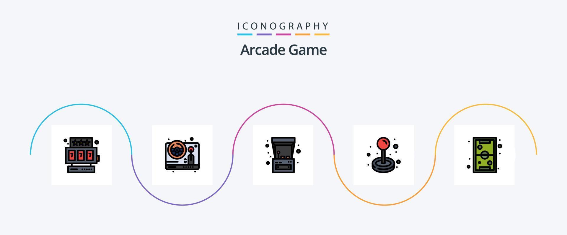 Arcade Line Filled Flat 5 Icon Pack Including kids. fun. fun. play. fun vector