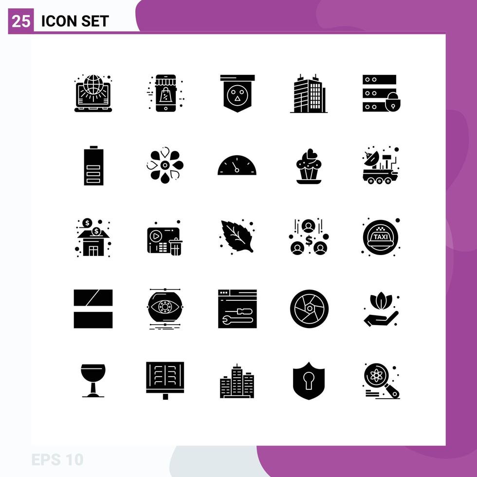 Mobile Interface Solid Glyph Set of 25 Pictograms of electronic real sale estate skull Editable Vector Design Elements
