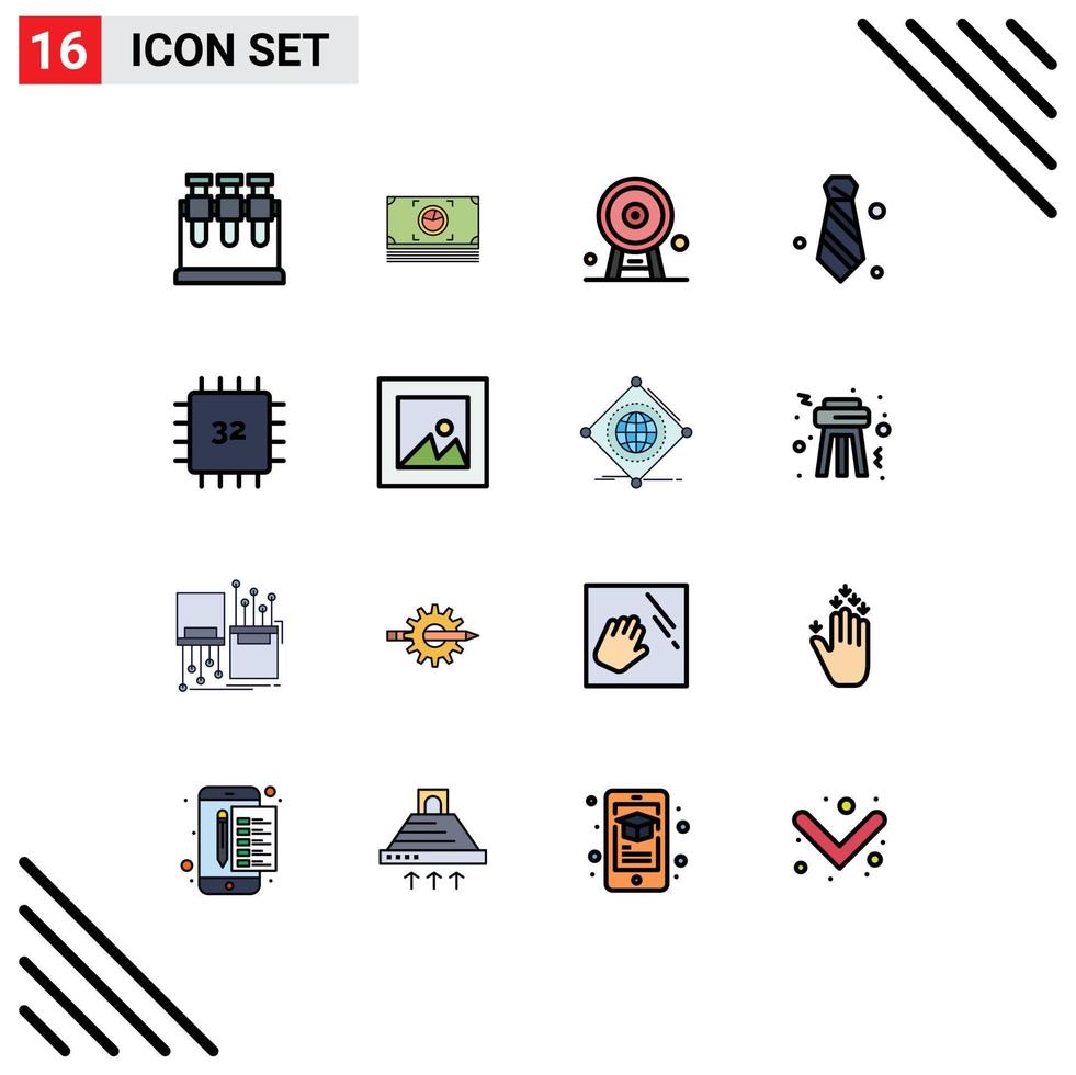16 iconos creativos signos y símbolos modernos de computadoras corbata inglaterra corbata atuendo elementos de diseño de vectores creativos editables