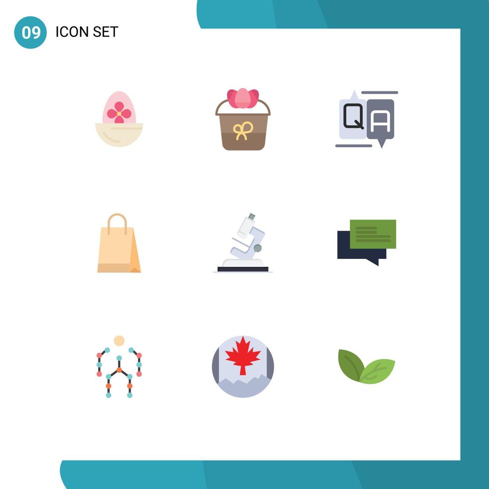 conjunto de 9 iconos de ui modernos símbolos signos para comprar bolso de mano bolsa de flores educación elementos de diseño vectorial editables vector