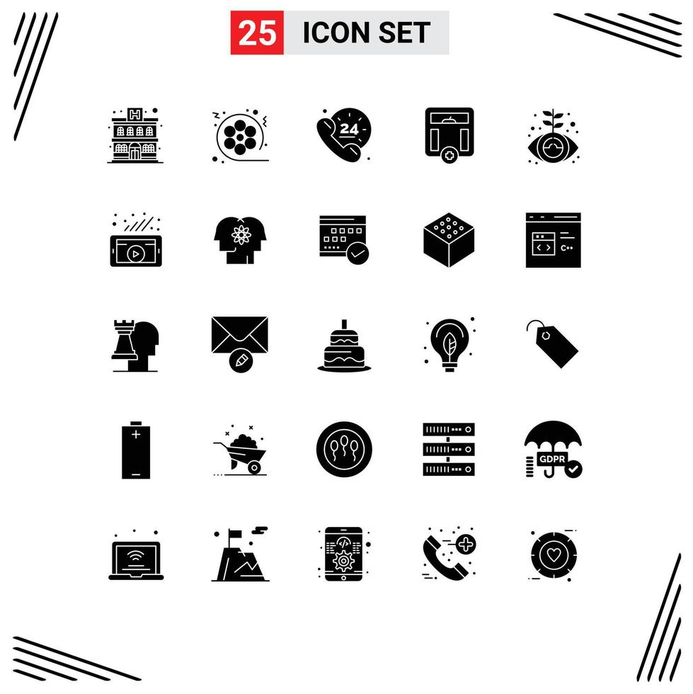 conjunto de 25 iconos de ui modernos símbolos signos para finanzas peso horas cuerpo médico elementos de diseño vectorial editables vector