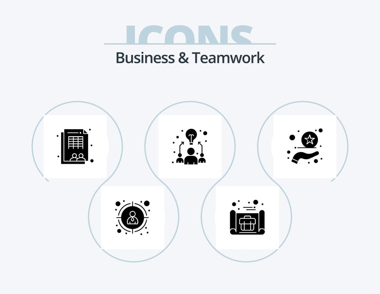 Business And Teamwork Glyph Icon Pack 5 Icon Design. rating. premium. sheet. work. idea vector