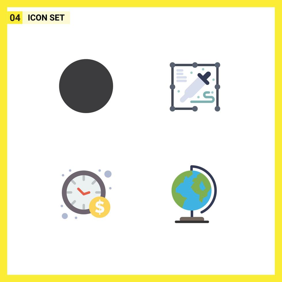 Set of 4 Commercial Flat Icons pack for connection earth pick color management worldwide Editable Vector Design Elements