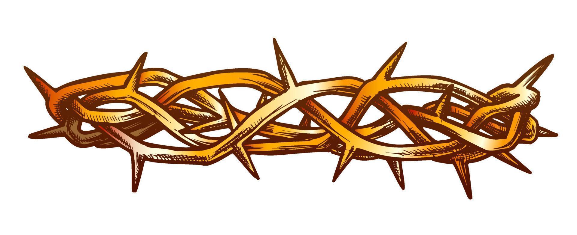 Crown Of Thorns Jesus Christ Side View Color Vector