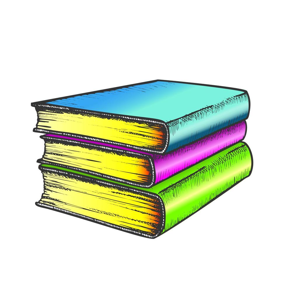 libro pila estudio literatura color vector