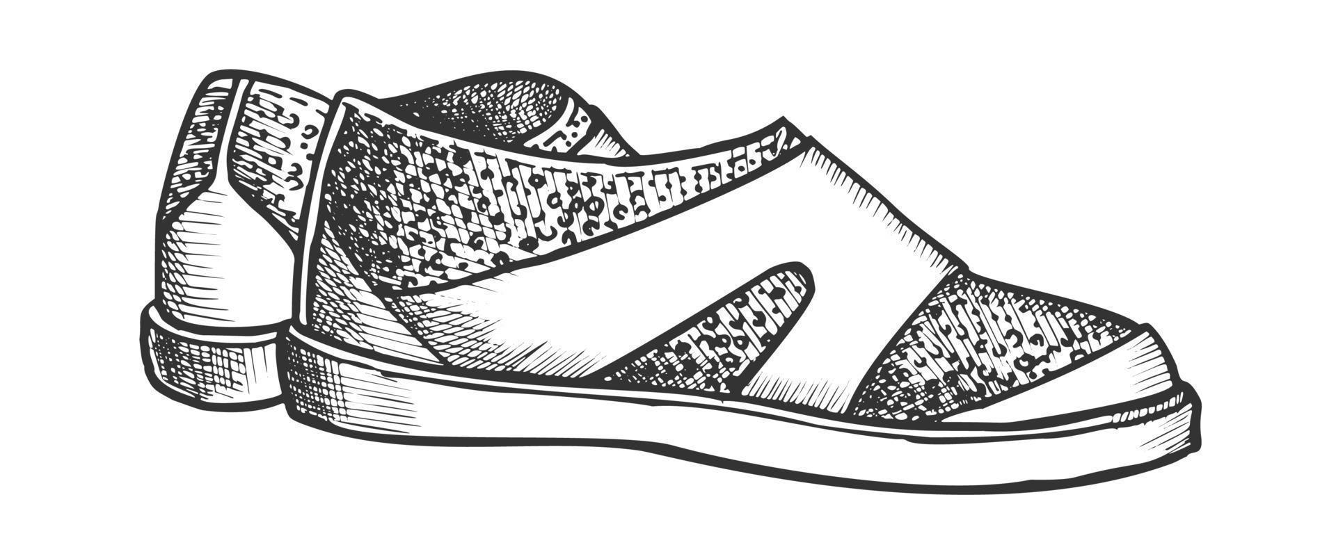 Shoes For Aqua Sport And Diving Monochrome Vector