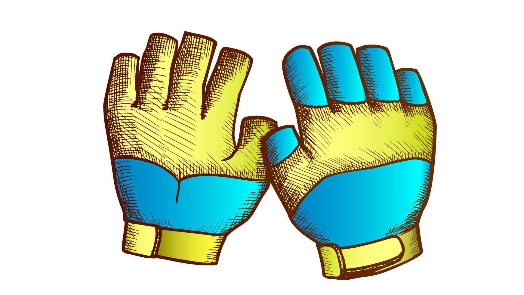 guantes para surf y buceo vector de color