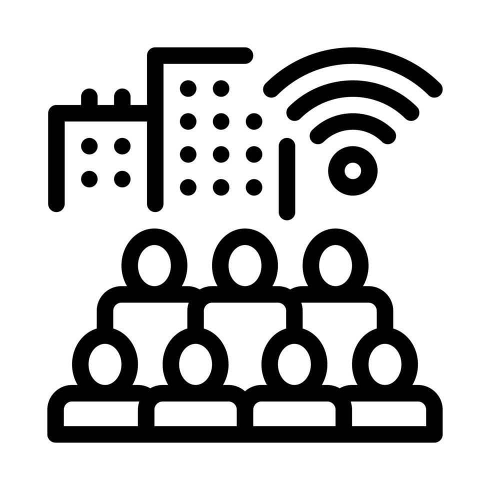 Residents Connect Wi-Fi Icon Vector Outline Illustration