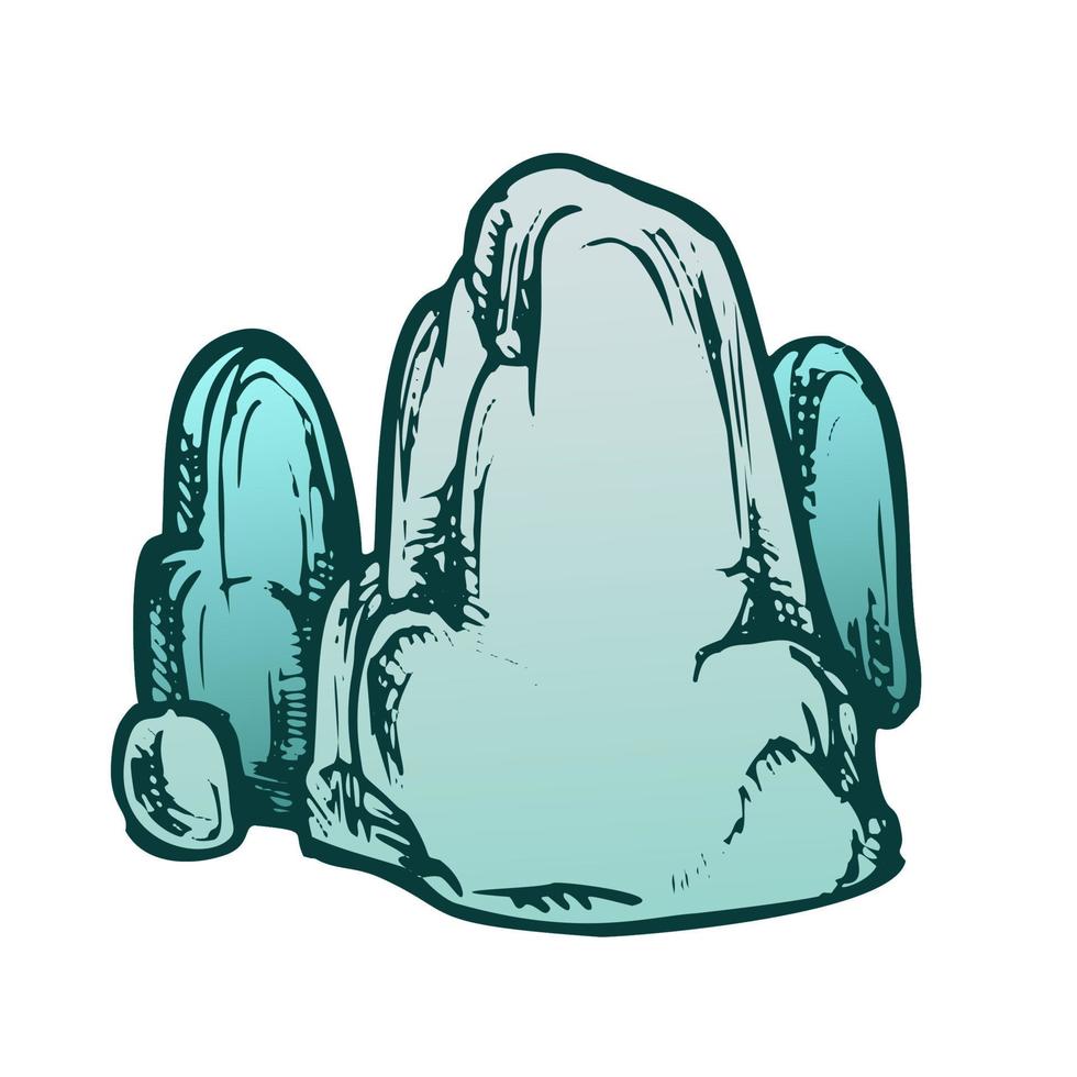 Stone Cobble Boulder Smooth Top Color Vector