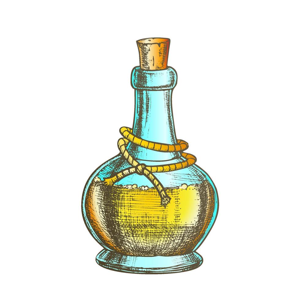 Poison Bottle With Cork Cap Color Vector