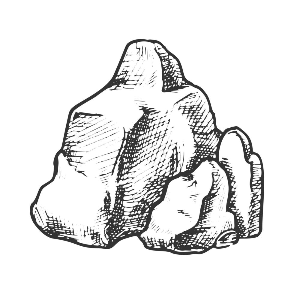 Rock Stone Rough Cobblestone Boulder Retro Vector