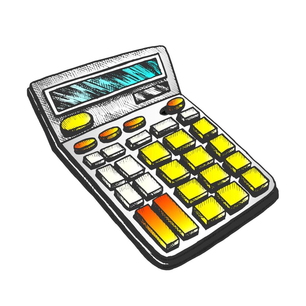 Calculator Stationery Equipment Color Vector