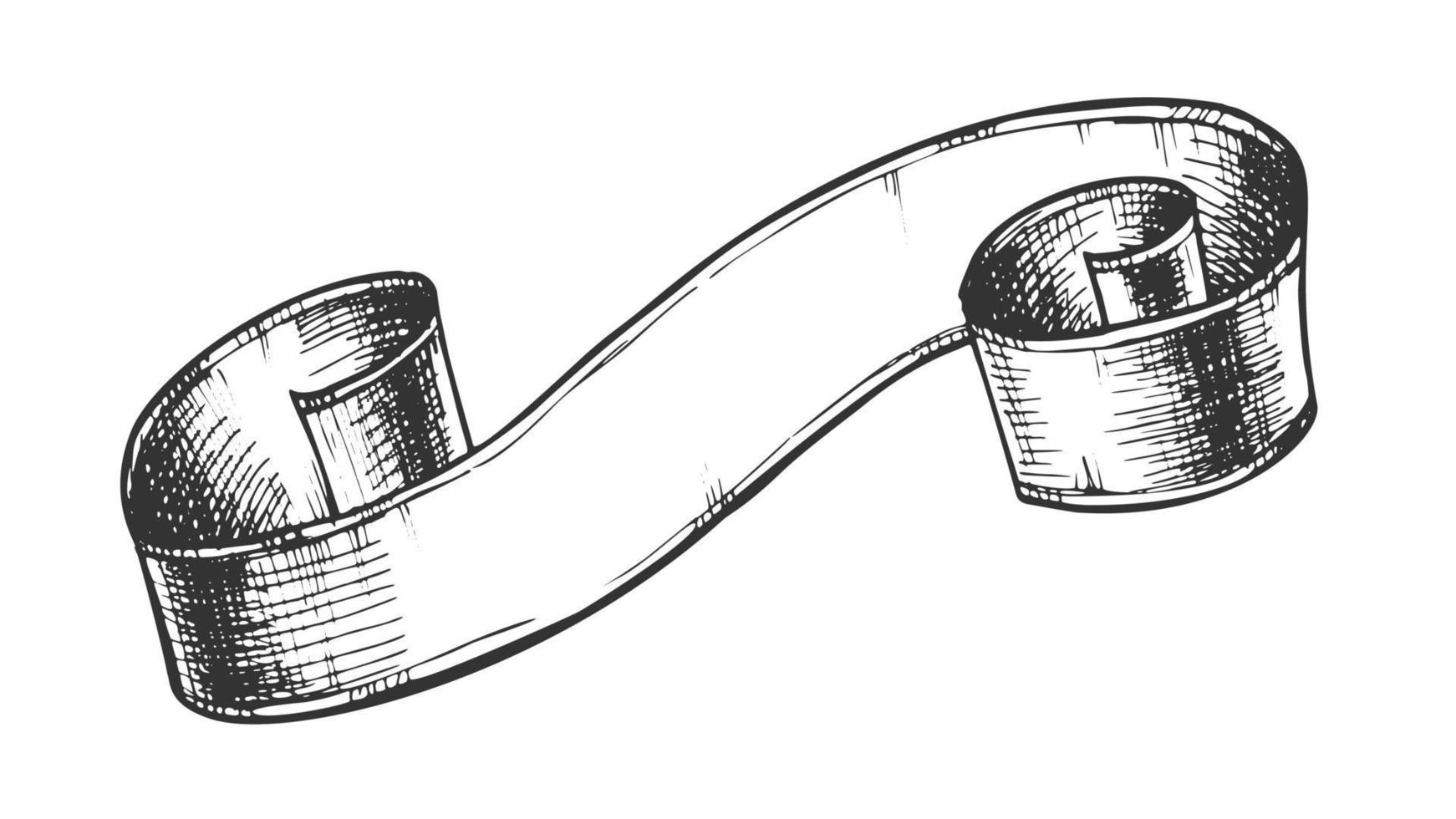 vector de garabato de cinta de publicidad clásica rizada