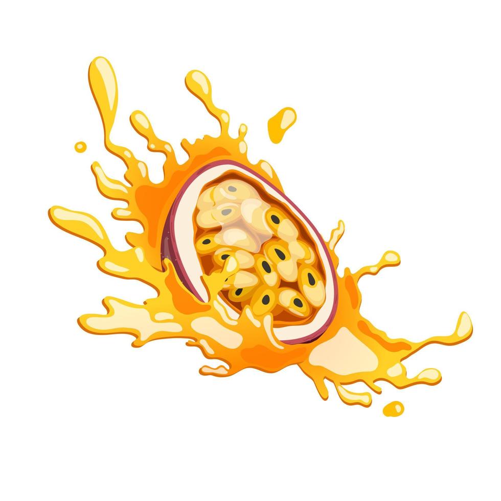 passion fruit juice cartoon vector illustration