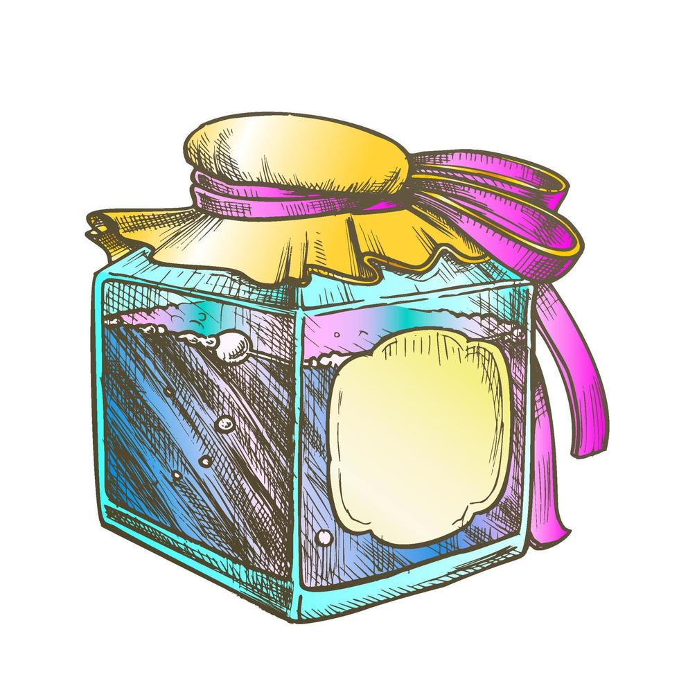 Square Bottle With Blank Label Color Vector