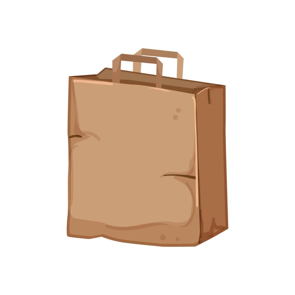 ilustración de vector de dibujos animados de bolsa de papel de tienda