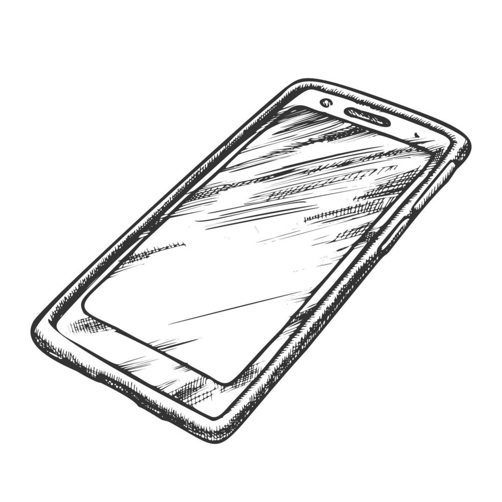 Smartphone Cellular Call Technology Retro Vector